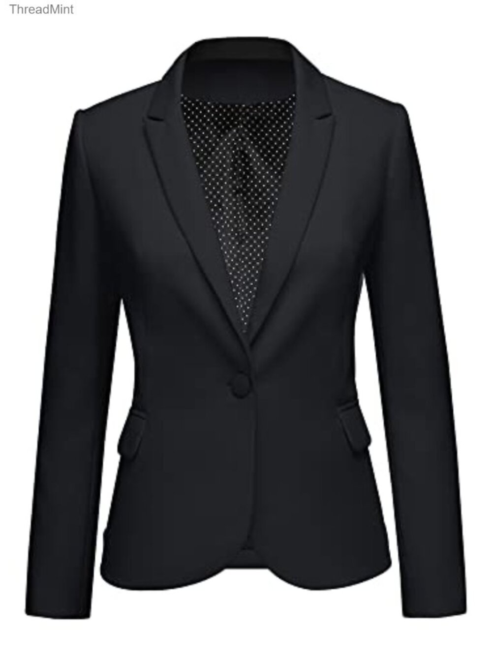 Women's Classic Long Sleeve Blazer Notch Lapel Padded Shoulders Office Work